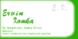 ervin komka business card